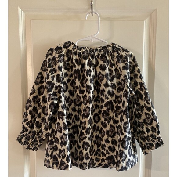Crewcuts Girls Black White Leopard Print Popover Cotton Top Kids Size 7 - Picture 3 of 9